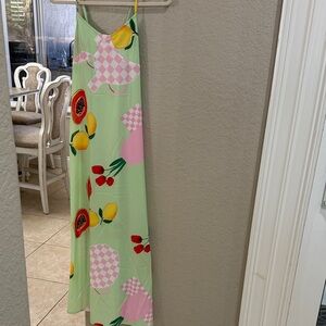 Colorful Fruit Print Maxi Dress